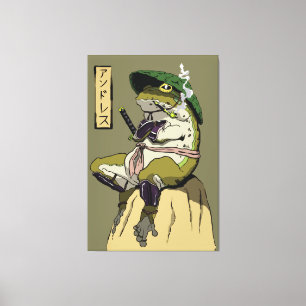 Impressão Em Tela Sapo Samurai: Guardião do Lótus