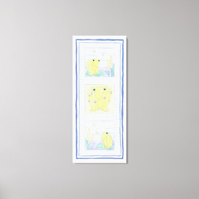 Impressão Em Tela Sapo Trio em Gingham Cloth (Frente)