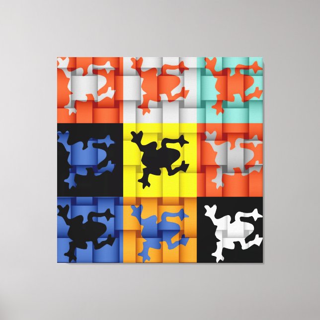 Impressão Em Tela Sapos (Frente)