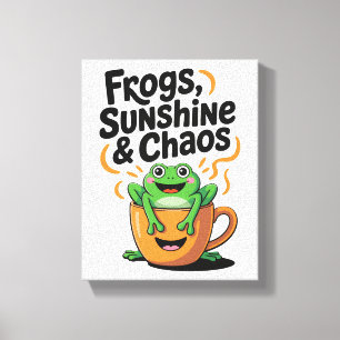 Impressão Em Tela Sapos, sol e caos - Sapo bonito na Copa do Café