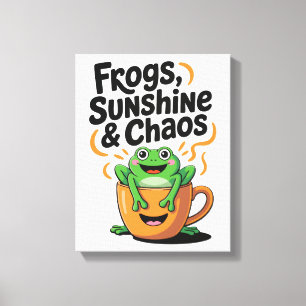 Impressão Em Tela Sapos, sol e caos - Sapo bonito na Copa do Café