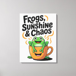 Impressão Em Tela Sapos, sol e caos - Sapo bonito na Copa do Café
