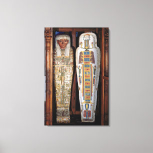 Impressão Em Tela Sarcófago egípcio coberto com os hieroglyphics (