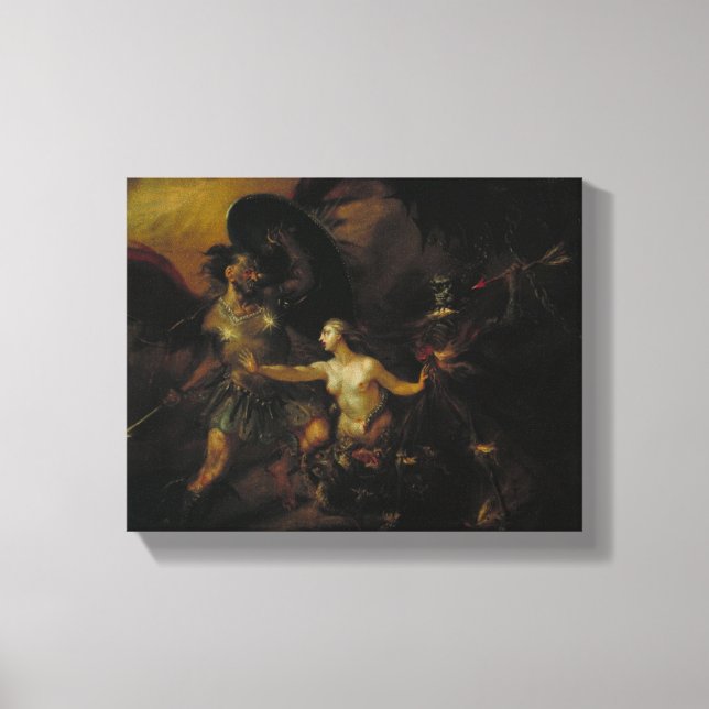 Impressão Em Tela Satã, Pecado e Morte (Frente)