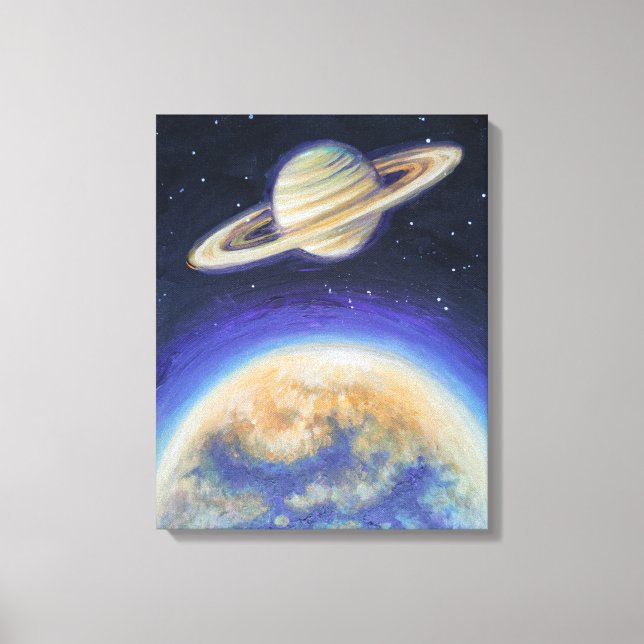 Impressão Em Tela Saturno e Titã (Frente)