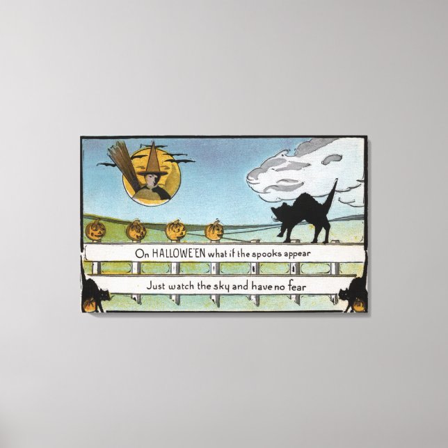 Impressão Em Tela Saudação do Dia das Bruxas (Frente)
