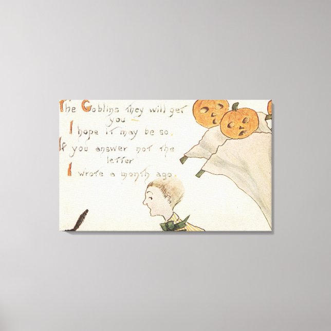 Impressão Em Tela Saudação do HalloweenFantasmas Jack-O-Lanterna (Frente)