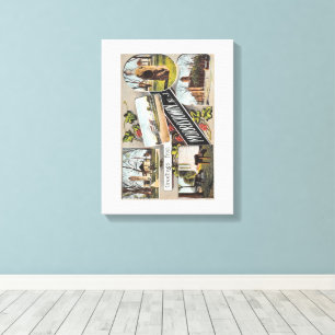 Impressão Em Tela Saudações de Morristown NJ Vintage Style