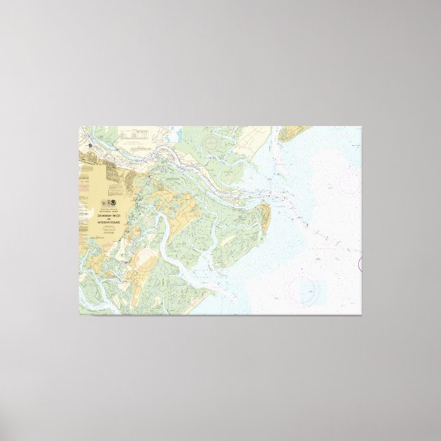 Impressão Em Tela Savannah River e Wassaw Sound versão 2 (Frente)