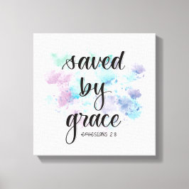 Impressão Em Tela Saved by grace | watercolor background