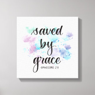 Impressão Em Tela Saved by grace | watercolor background 