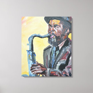 Impressão Em Tela Saxofonista de Jazz Neo-Expressionista