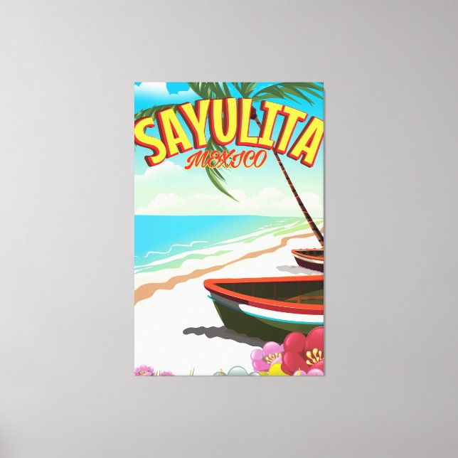 Impressão Em Tela Sayulita poster de viagens mexicano (Frente)
