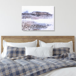 Impressão Em Tela Scarborough North Bay Pier - Vintage Watercolour