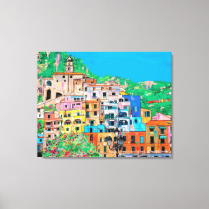 Impressão Em Tela Scenic Amalfi Coast Italy Mediterranean Cliffside