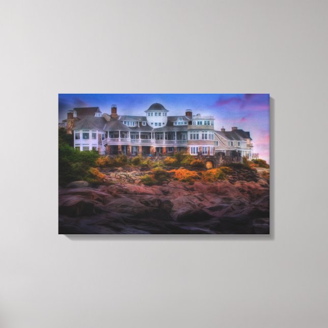 Impressão Em Tela Scense Costeira Sunrise do Cabo Neddick Maine (Frente)