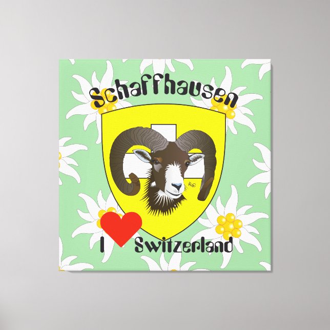 Impressão Em Tela Schaffhausen - Suíça Suisse - linho (Frente)