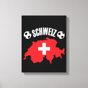 Impressão Em Tela Schweiz Suiça Map Soccer