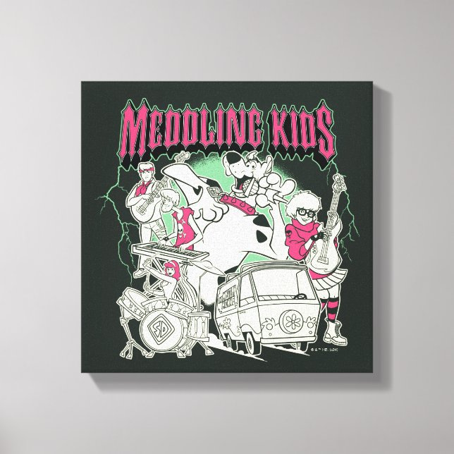 Impressão Em Tela Scooby-Doo e Gang Meddling Kids Punk Banda (Frente)