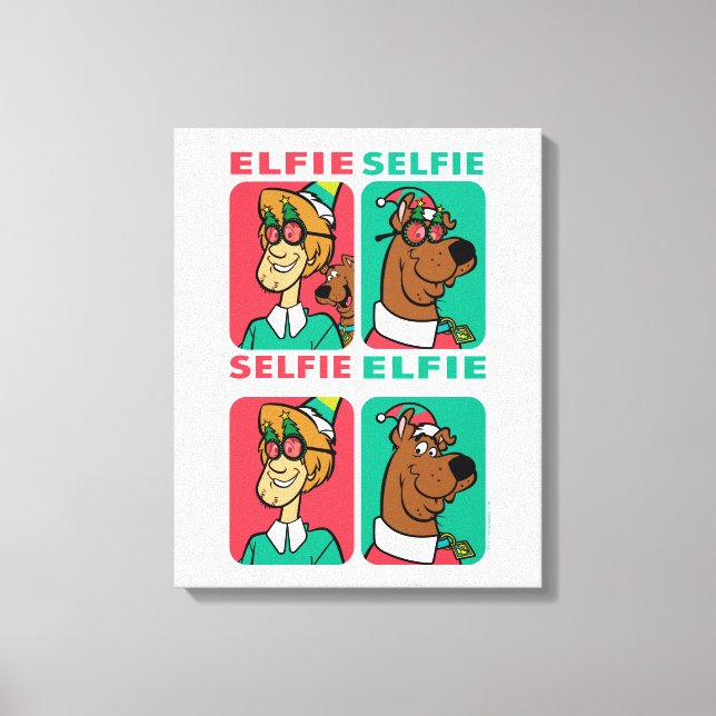 Impressão Em Tela Scooby-Doo e Shaggy "Elfie Selfie" (Frente)