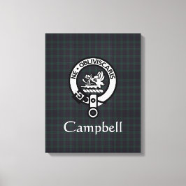 Impressão Em Tela Scottish Campbell Crest Crachá & Tartan