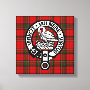 Impressão Em Tela Scottish Clan Stuart Tartan e Crest