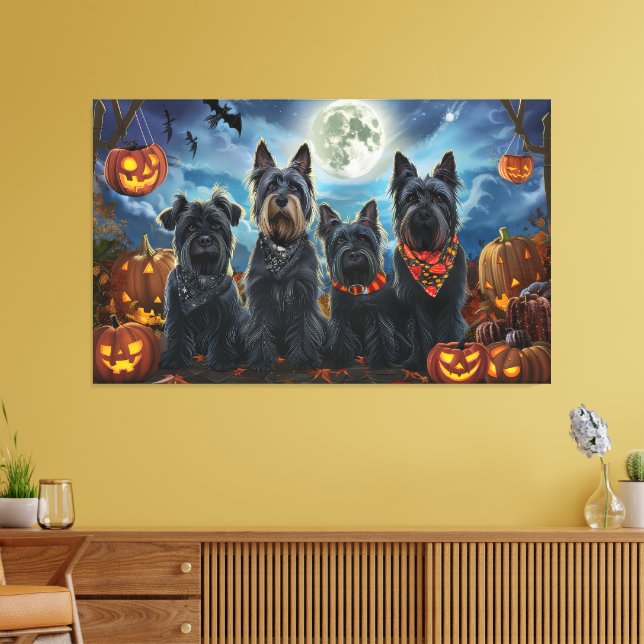 Impressão Em Tela Scottish Terrier Halloween Spooky (Insitu(Sala de estar))