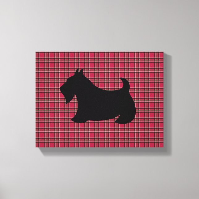 Impressão Em Tela Scottish Terrier Xadrez Wall Art (Frente)