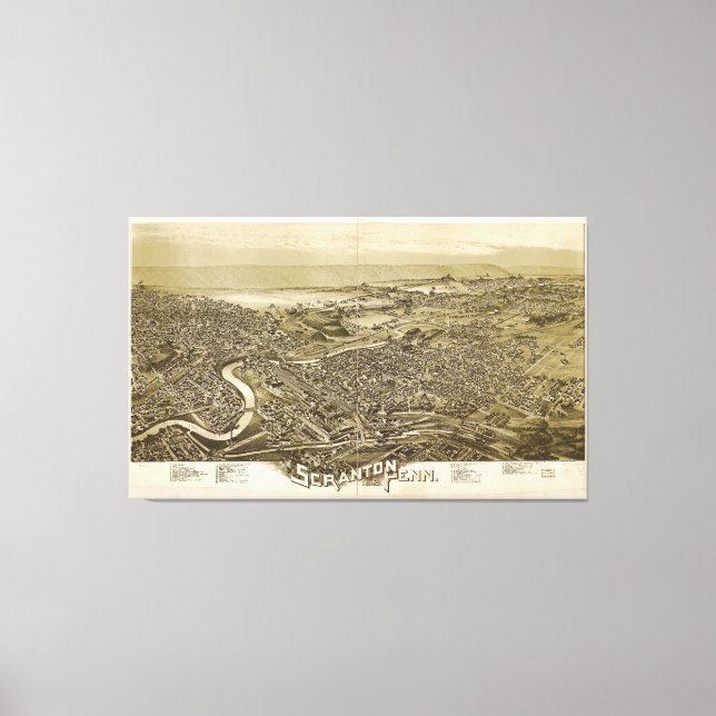 Impressão Em Tela Scranton, Pensilvânia (1890) (Frente)