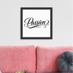 Impressão Em Tela Script de Paixão Tipografia Minimalista Elegante