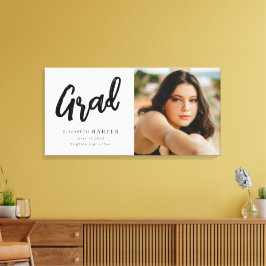 Impressão Em Tela Script Moderno de Escova de Grad Foto Graduação