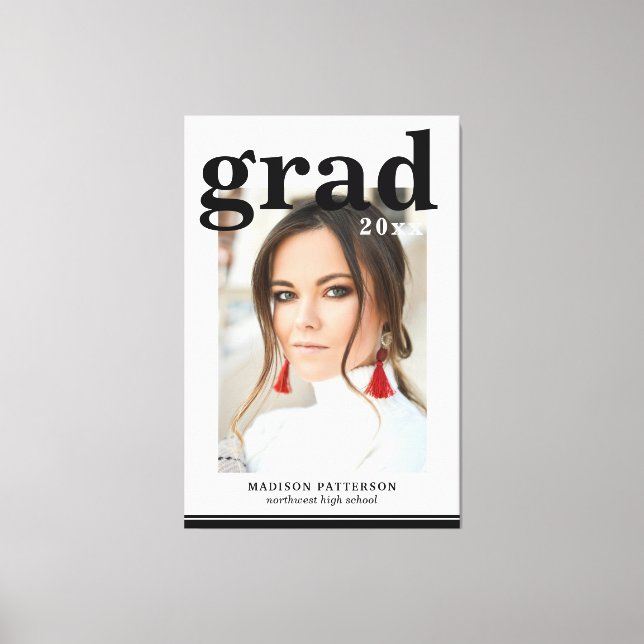 Impressão Em Tela Script Moderno Elegante de Festa de formatura de F (Frente)