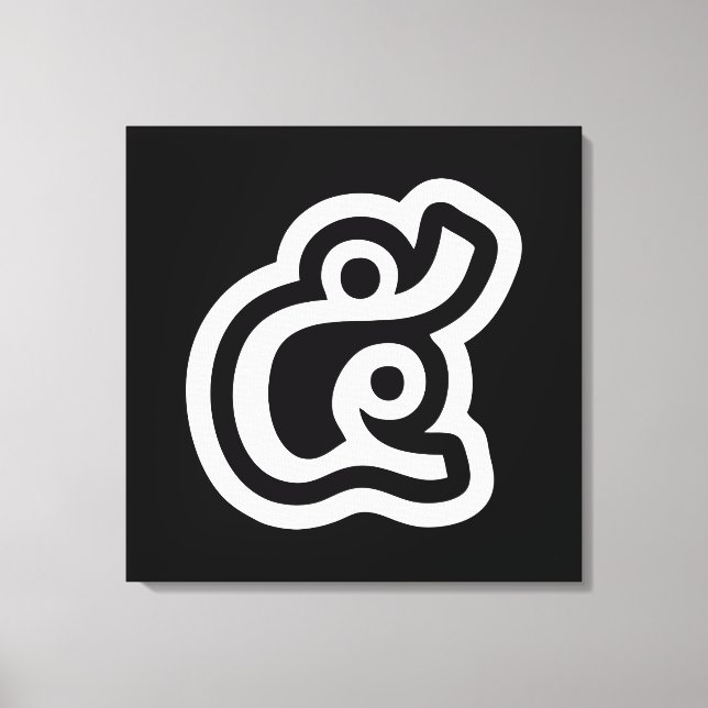 Impressão Em Tela Script Tailandês Número 5 / Cinco / ๕ (Haa/Ha) (Frente)