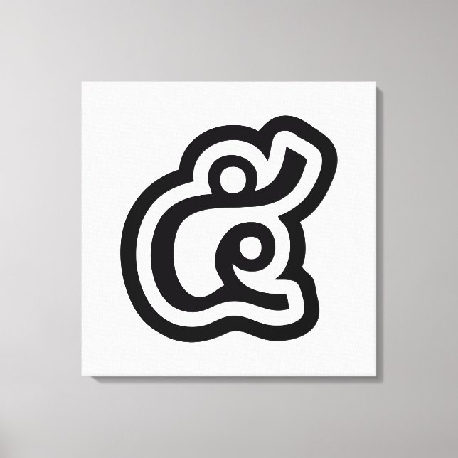 Impressão Em Tela Script Tailandês Número 5 / Cinco / ๕ (Haa/Ha) (Frente)