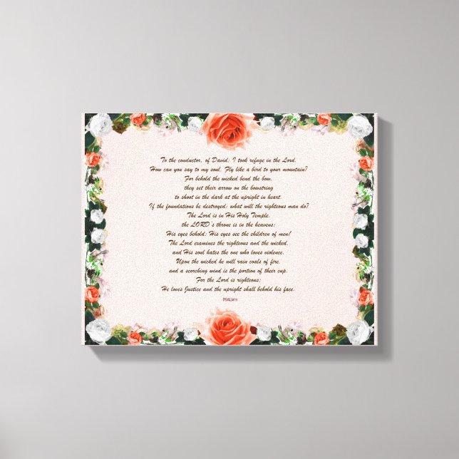 Impressão Em Tela Scripture, Psalm 11, Botanic (Frente)