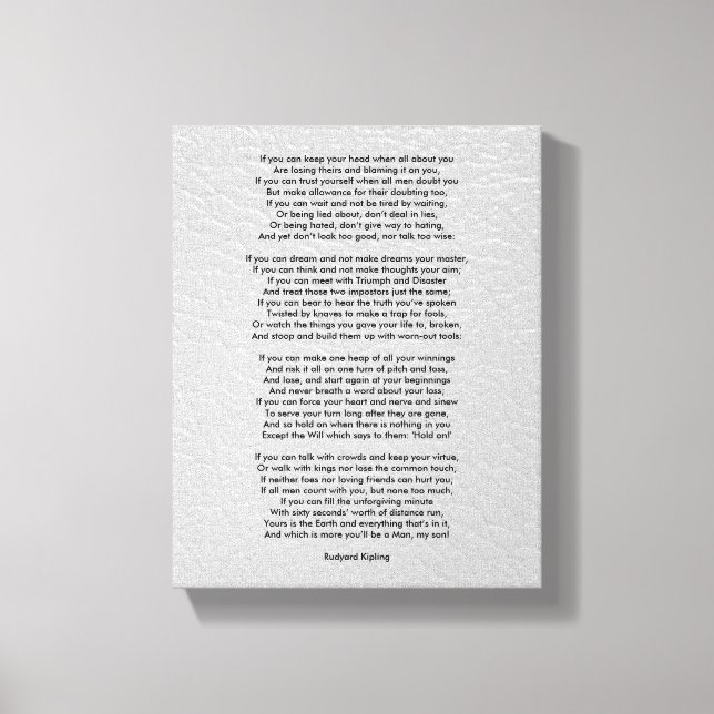 Impressão Em Tela Se por Rudyard Kipling pequeno (Frente)