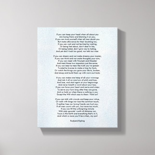 Impressão Em Tela Se por Rudyard Kipling pequeno (Frente)