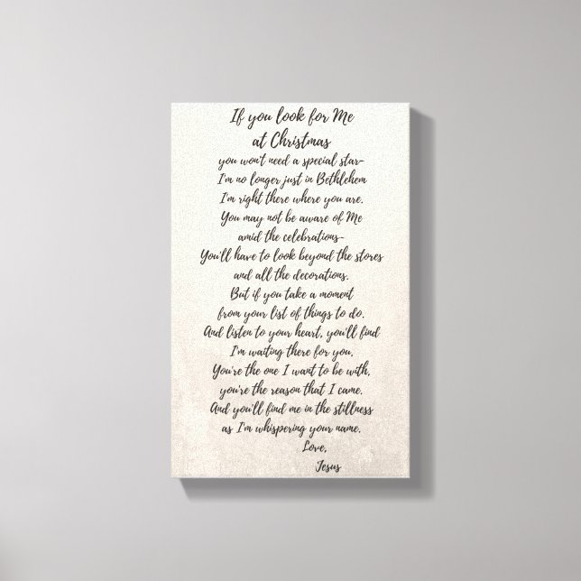 Impressão Em Tela Se você me procurar no Natal (Frente)