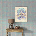 Impressão Em Tela Sea Shore Beach Vibe Teal, Coral, Roxo<br><div class="desc">Mostre seu amor pelo oceano com esta divertida e flerta Impressão de Arte de Shore Beach, Coral Orange, Purple e Sand Beige. Um belo arranjo de estrelas, corais, conchas, vidro marinho e dentes de tubarão. Adicione sua própria citação ou monograma para personalizar. Um design inspirado na natureza para crianças, adolescentes,...</div>