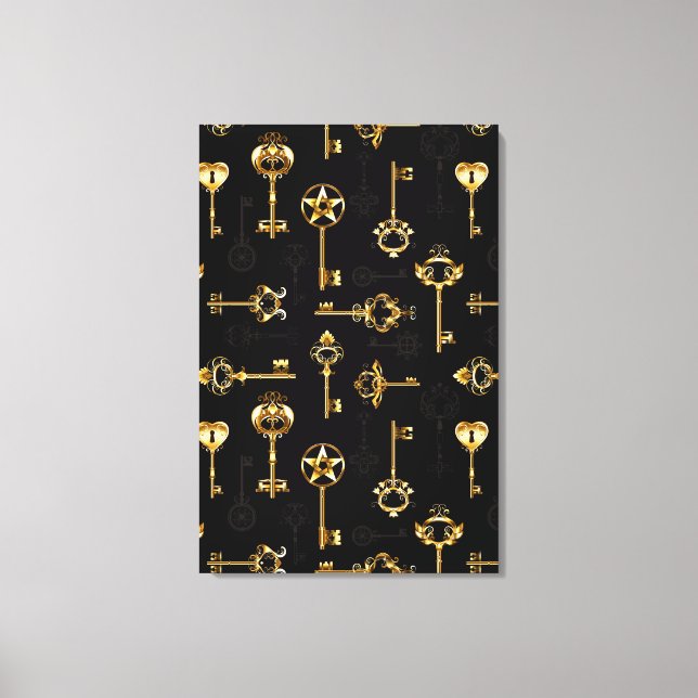 Impressão Em Tela Seamless Pattern with Golden Keys (Frente)