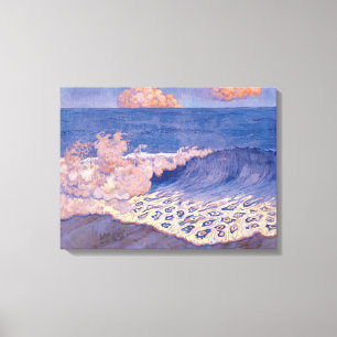 Impressão Em Tela Seascape azul, efeito da onda, c.1893