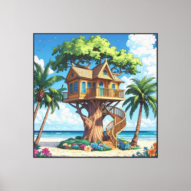 Impressão Em Tela Seaside Treehouse (Frente)