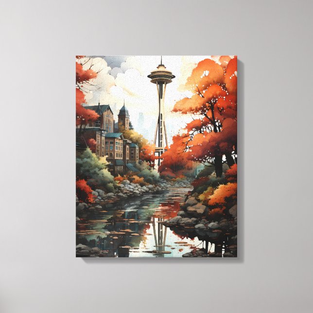 Impressão Em Tela Seattle: Abrace o Charme Surreal (Frente)