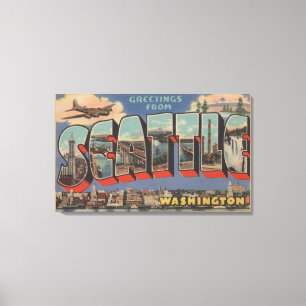 Impressão Em Tela Seattle, cenas da letra de WashingtonLarge