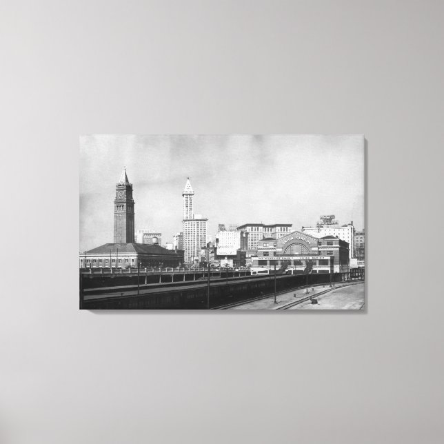 Impressão Em Tela Seattle, WA - Centro Ferroviário de Seattle e Smit (Frente)