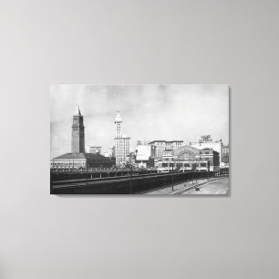 Impressão Em Tela Seattle, WA - centro Railway de Seattle e Smith