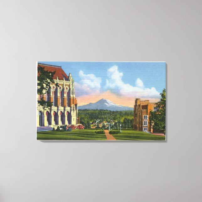 Impressão Em Tela Seattle, Washington - Universidade de Washington (Frente)
