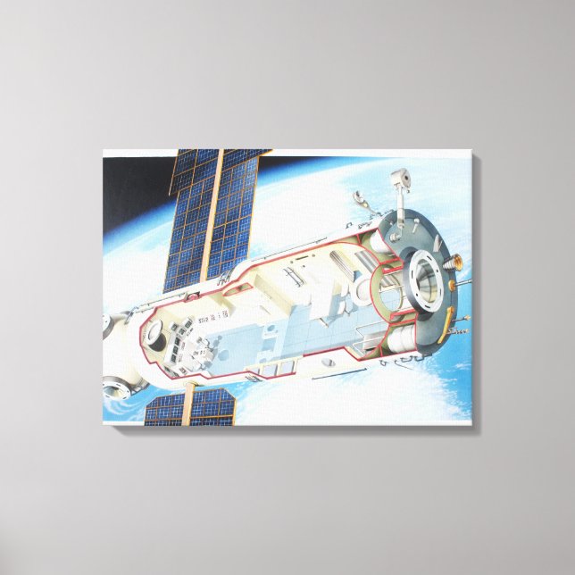 Impressão Em Tela Seção transversal da estação espacial movida a ene (Frente)