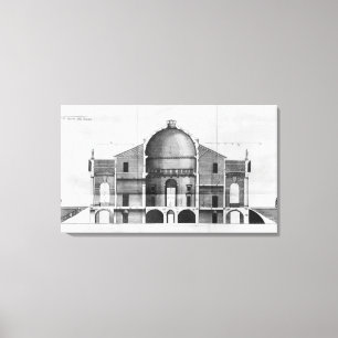 Impressão Em Tela Secção transversal da casa de campo Rotonda