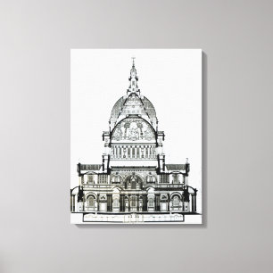 Impressão Em Tela Secção transversal da catedral de St Paul